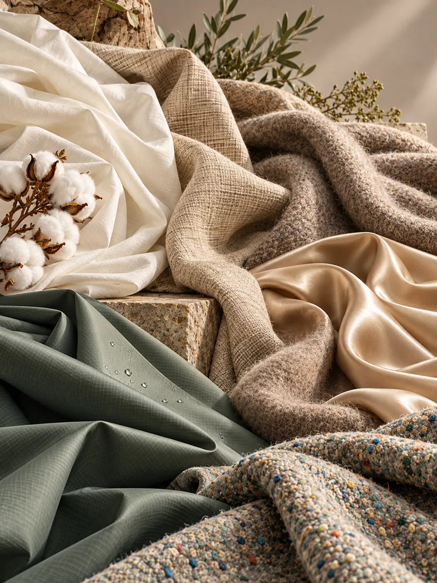 Illustrative collection of diverse fabric textures